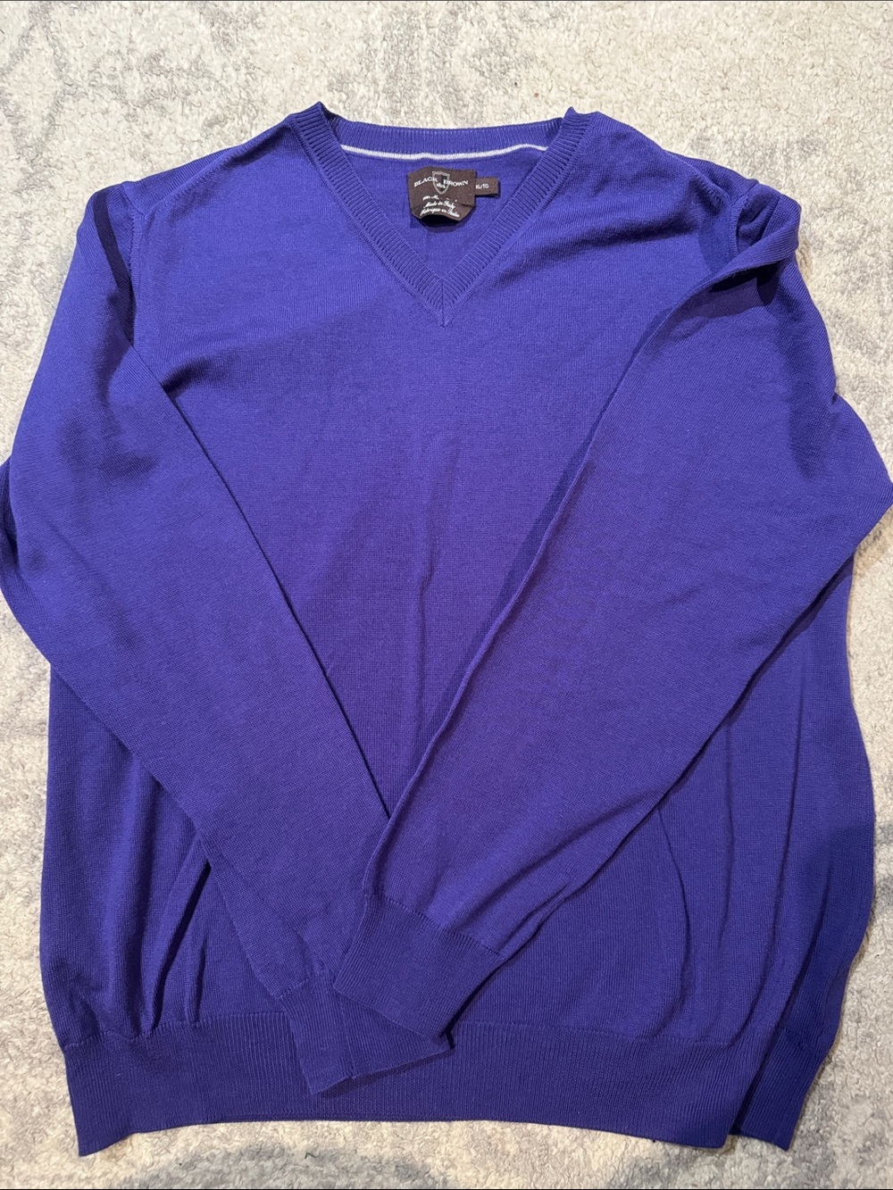 Men’s Wool Purple XL V-Neck Sweater Black Brown 1826
